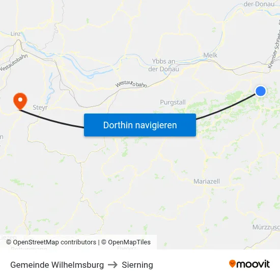 Gemeinde Wilhelmsburg to Sierning map