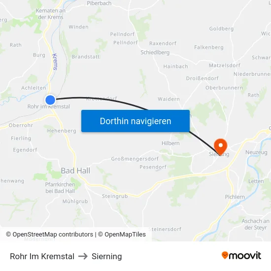 Rohr Im Kremstal to Sierning map