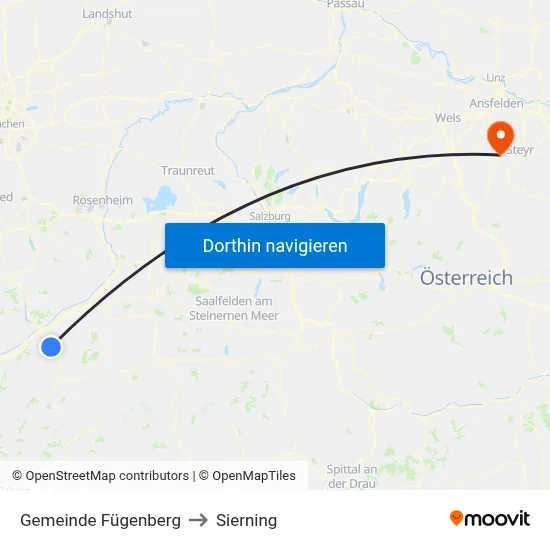 Gemeinde Fügenberg to Sierning map