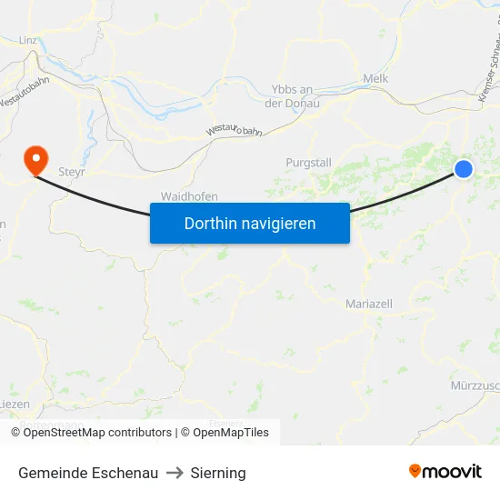 Gemeinde Eschenau to Sierning map