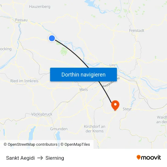Sankt Aegidi to Sierning map