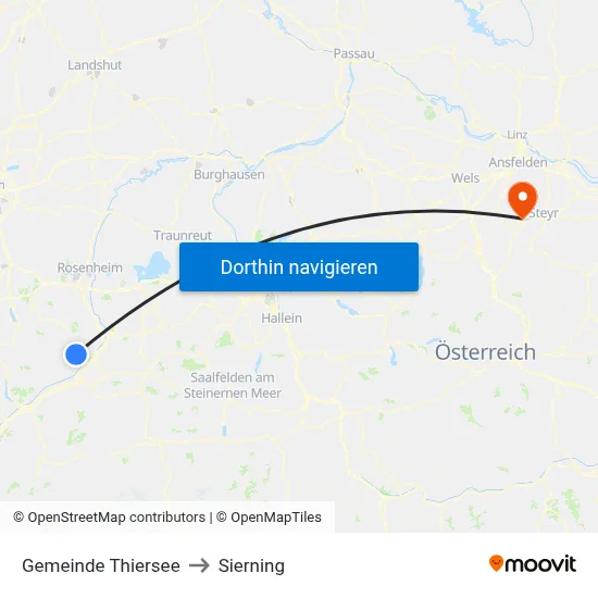 Gemeinde Thiersee to Sierning map