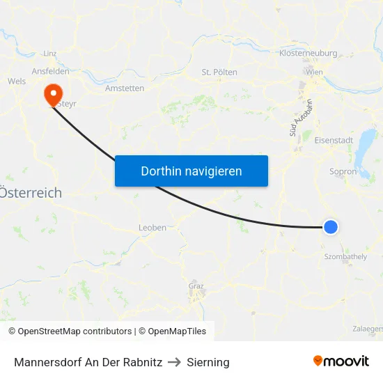 Mannersdorf An Der Rabnitz to Sierning map