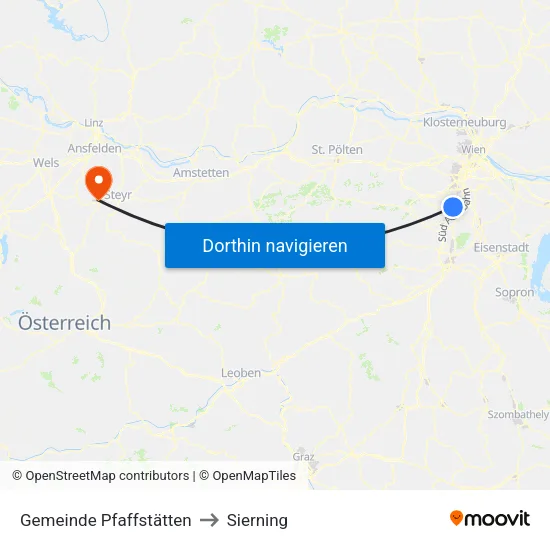 Gemeinde Pfaffstätten to Sierning map