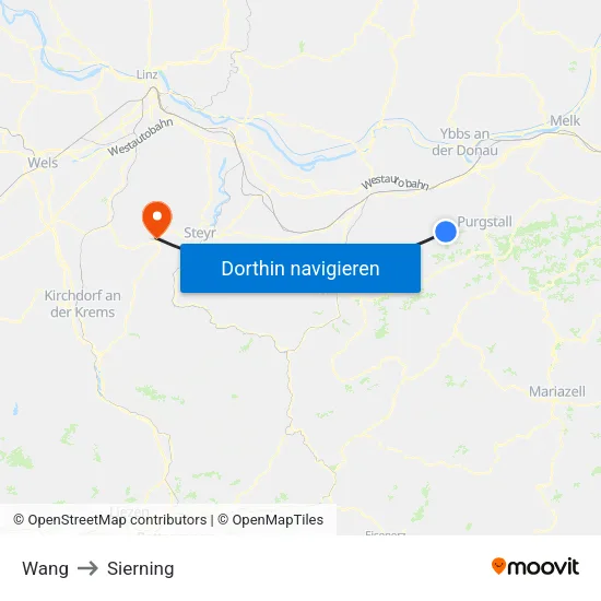Wang to Sierning map