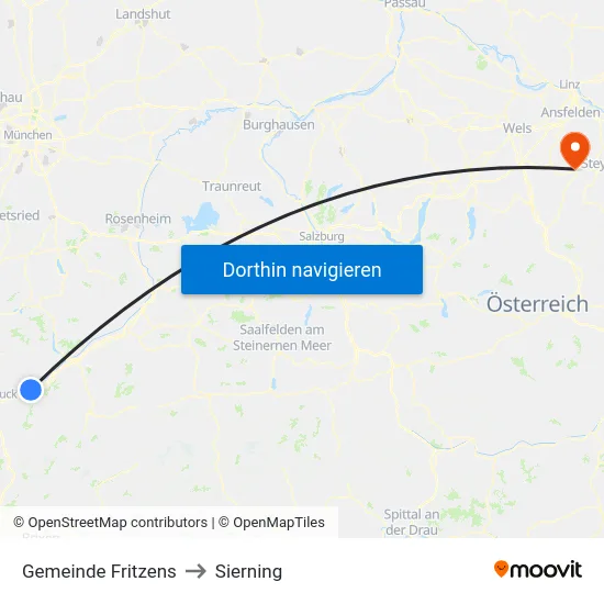 Gemeinde Fritzens to Sierning map