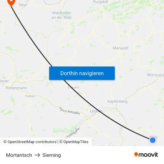 Mortantsch to Sierning map