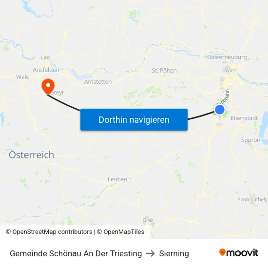 Gemeinde Schönau An Der Triesting to Sierning map