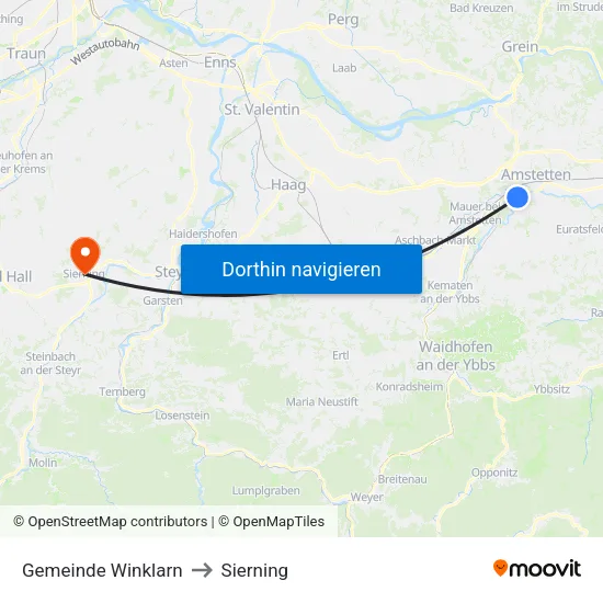 Gemeinde Winklarn to Sierning map