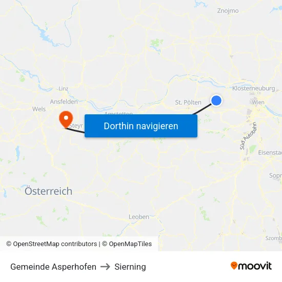 Gemeinde Asperhofen to Sierning map