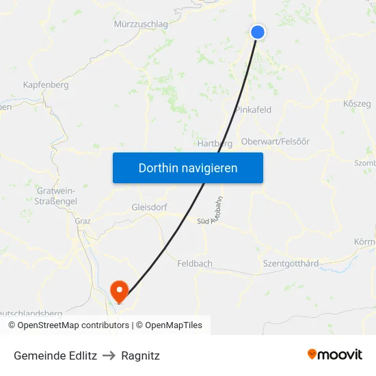 Gemeinde Edlitz to Ragnitz map