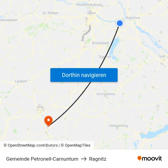 Gemeinde Petronell-Carnuntum to Ragnitz map