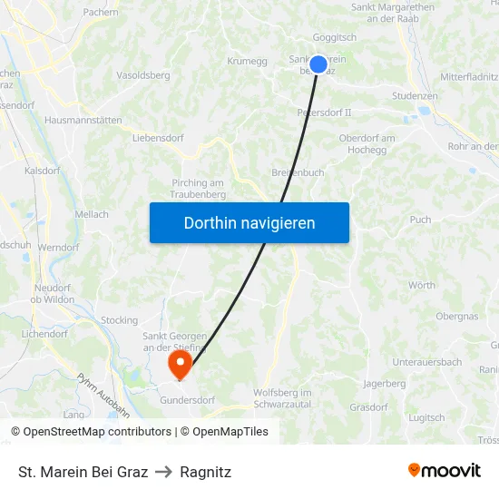 St. Marein Bei Graz to Ragnitz map