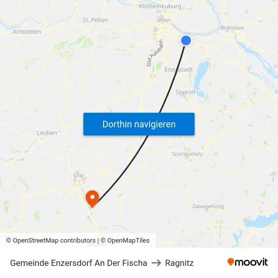 Gemeinde Enzersdorf An Der Fischa to Ragnitz map