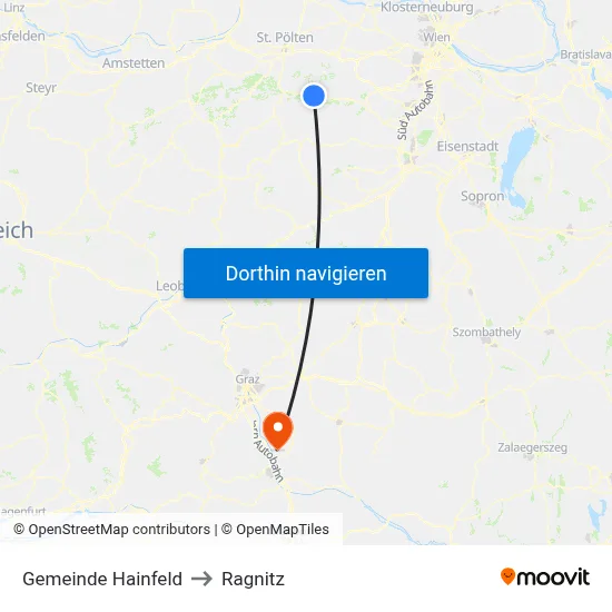 Gemeinde Hainfeld to Ragnitz map