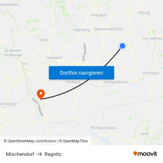 Mischendorf to Ragnitz map