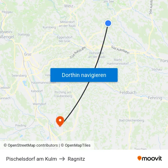 Pischelsdorf am Kulm to Ragnitz map