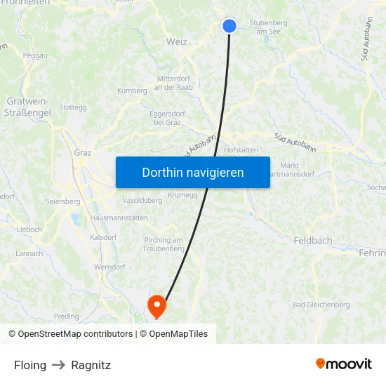 Floing to Ragnitz map