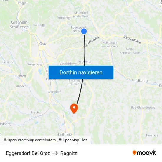 Eggersdorf Bei Graz to Ragnitz map