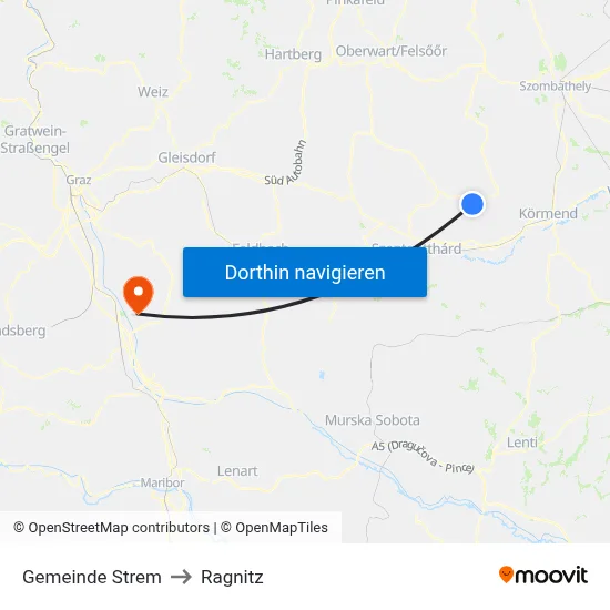 Gemeinde Strem to Ragnitz map
