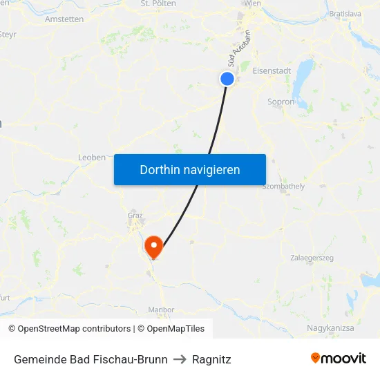 Gemeinde Bad Fischau-Brunn to Ragnitz map