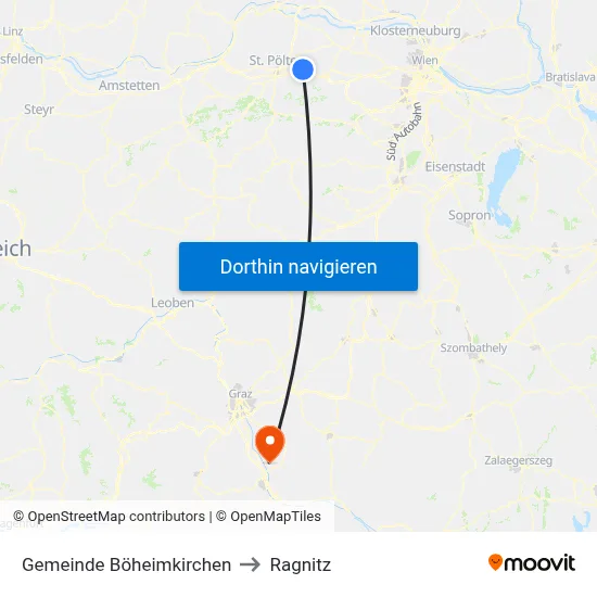 Gemeinde Böheimkirchen to Ragnitz map