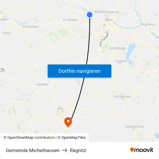 Gemeinde Michelhausen to Ragnitz map