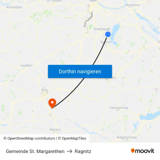 Gemeinde St. Margarethen to Ragnitz map