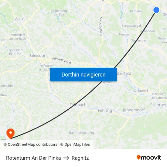 Rotenturm An Der Pinka to Ragnitz map