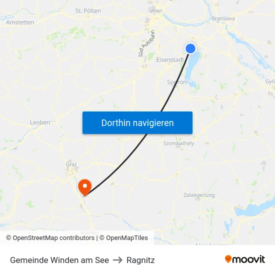 Gemeinde Winden am See to Ragnitz map