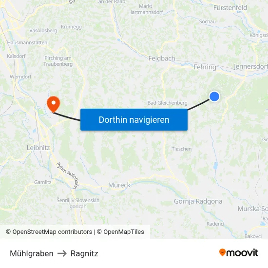 Mühlgraben to Ragnitz map