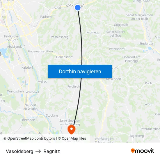 Vasoldsberg to Ragnitz map
