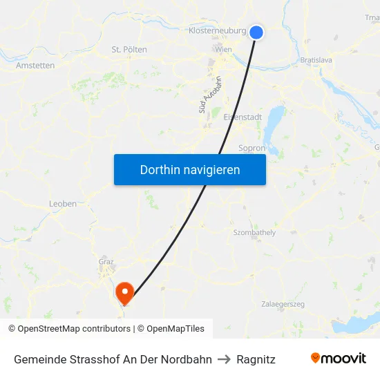 Gemeinde Strasshof An Der Nordbahn to Ragnitz map