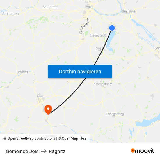 Gemeinde Jois to Ragnitz map