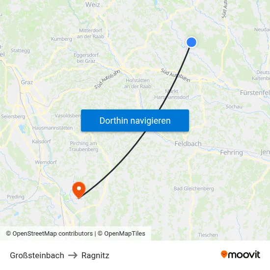 Großsteinbach to Ragnitz map