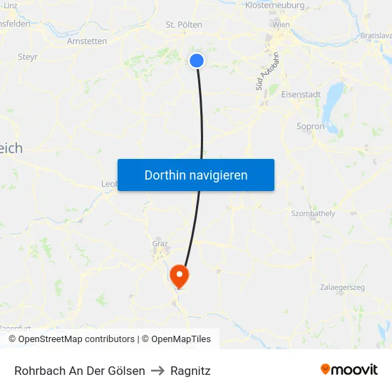 Rohrbach An Der Gölsen to Ragnitz map