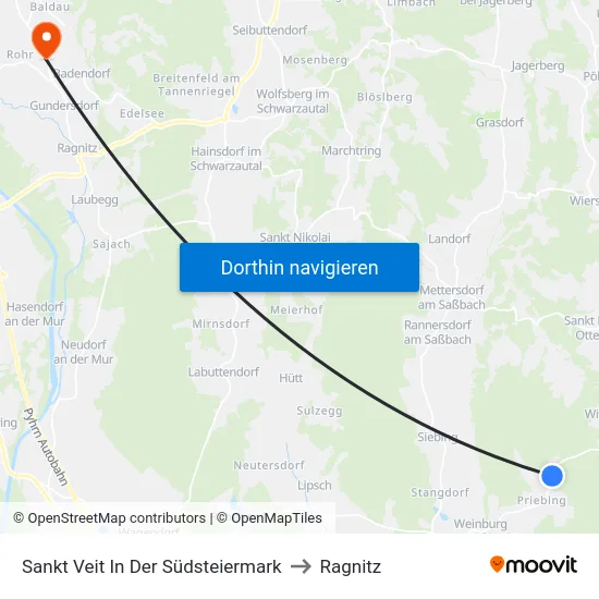 Sankt Veit In Der Südsteiermark to Ragnitz map