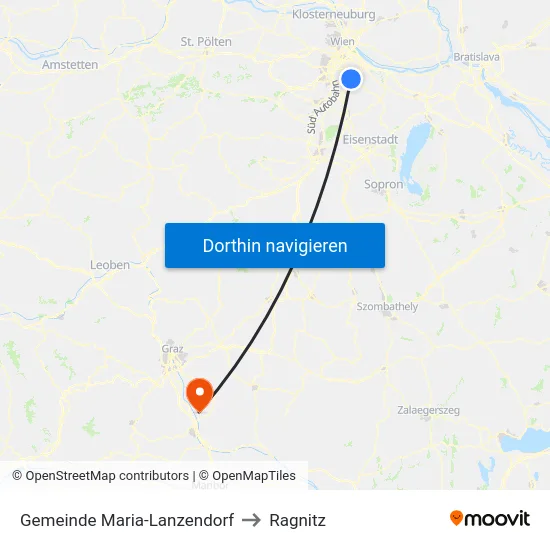 Gemeinde Maria-Lanzendorf to Ragnitz map