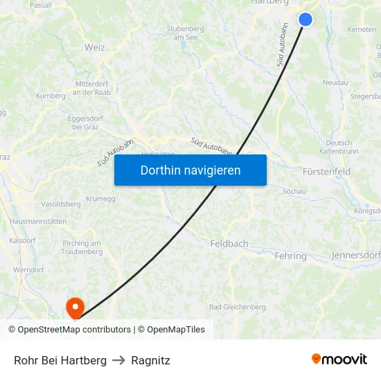 Rohr Bei Hartberg to Ragnitz map