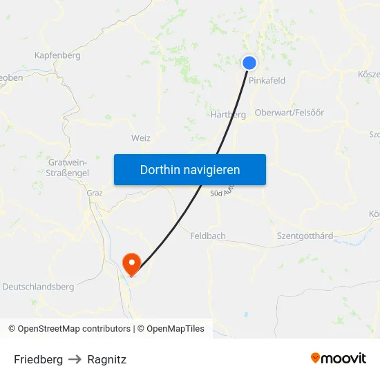 Friedberg to Ragnitz map