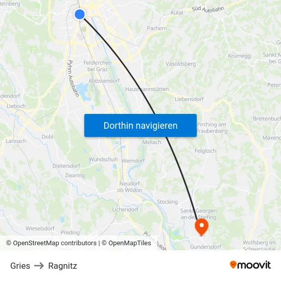 Gries to Ragnitz map