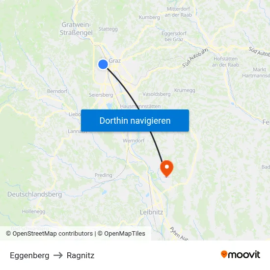 Eggenberg to Ragnitz map