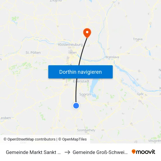 Gemeinde Markt Sankt Martin to Gemeinde Groß-Schweinbarth map