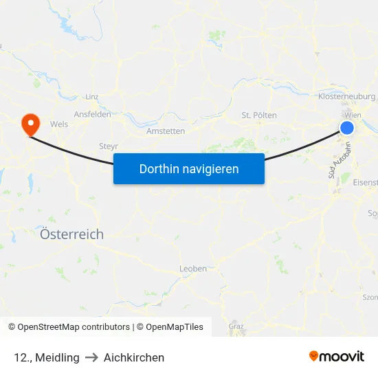 12., Meidling to Aichkirchen map