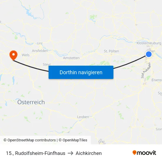 15., Rudolfsheim-Fünfhaus to Aichkirchen map