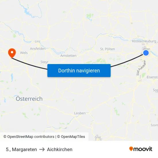 5., Margareten to Aichkirchen map