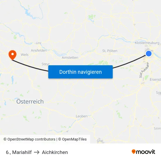 6., Mariahilf to Aichkirchen map
