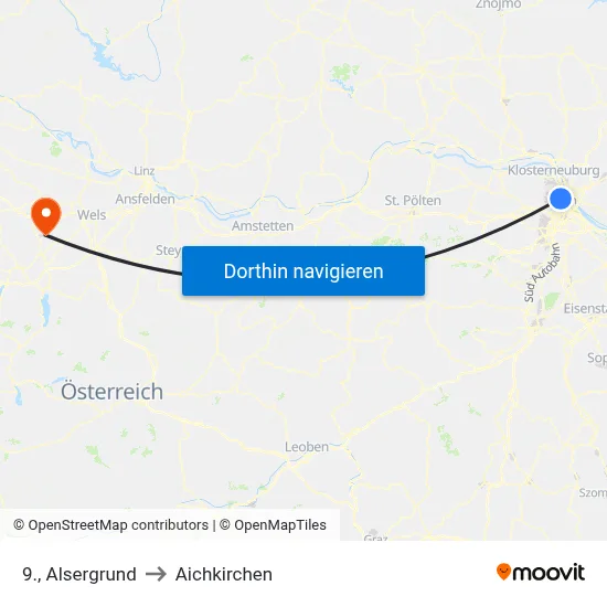 9., Alsergrund to Aichkirchen map