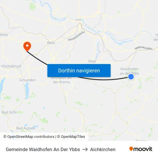 Gemeinde Waidhofen An Der Ybbs to Aichkirchen map