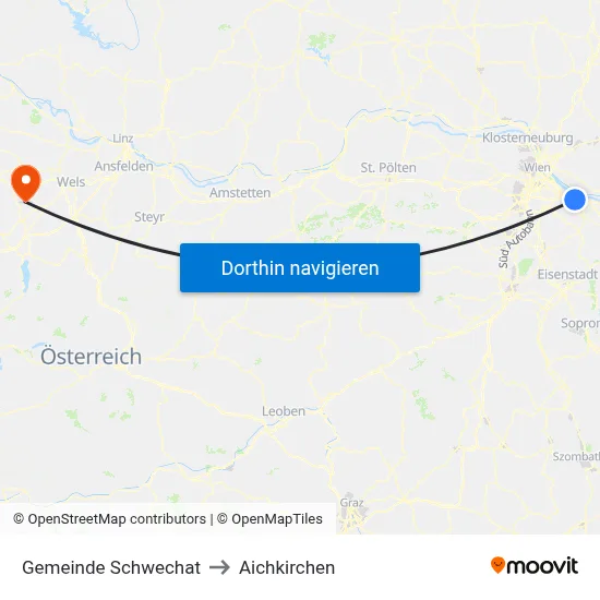 Gemeinde Schwechat to Aichkirchen map